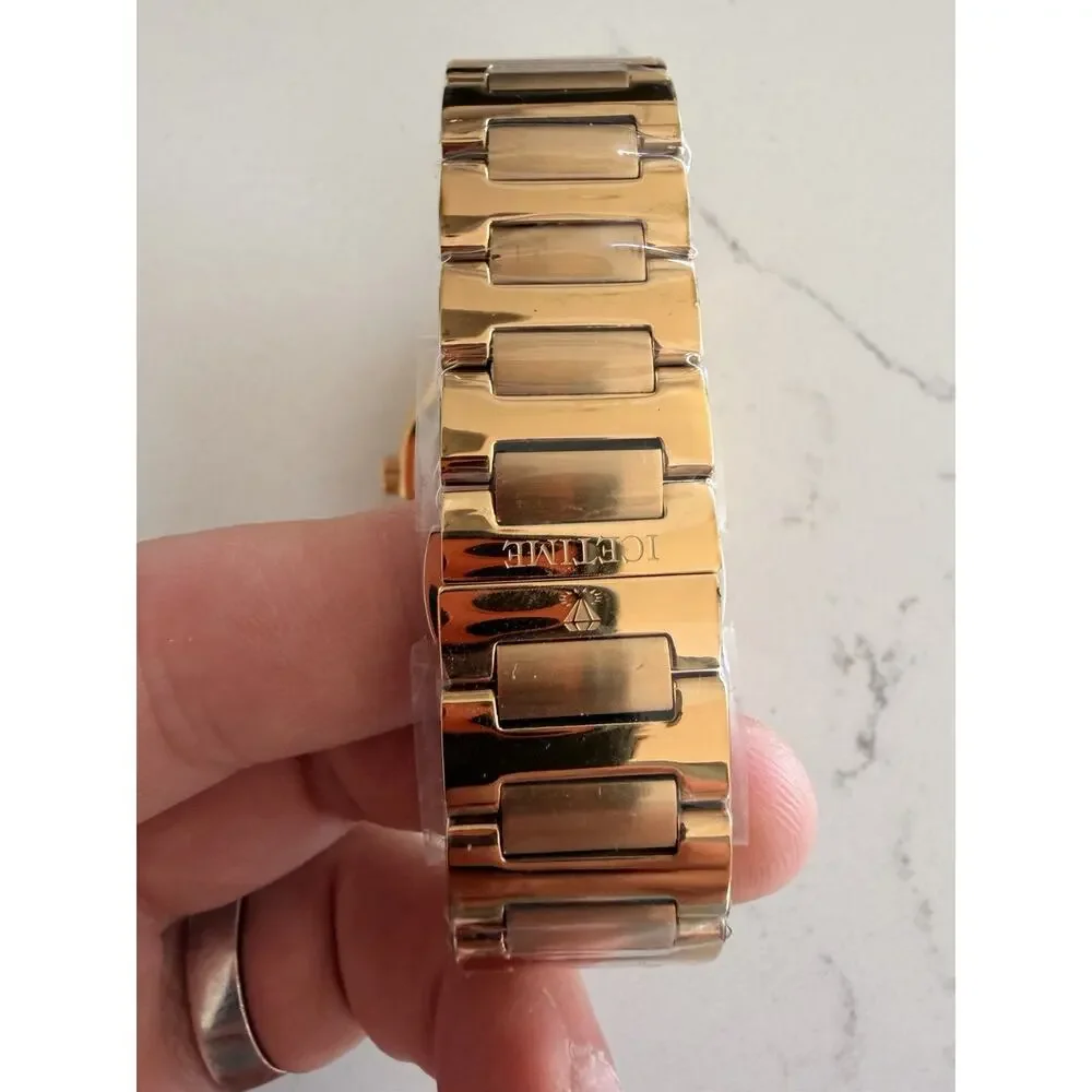 NEW IceTime 42mm Hollywood Yellow Dial YG Steel Men's Watch 0.10ct Diamonds